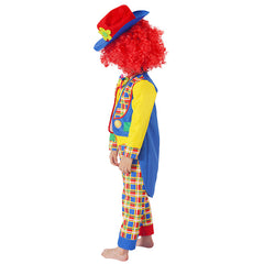 Kinder Clown Cosplay Kostüm Perücke Hut Outfits Halloween Karneval Anzug