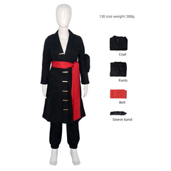Kinder Kostüm One Piece Roronoa Zoro schwarz Cosplay Kostüm Halloween Karneval Outfits Anime