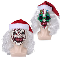 Terrifier 3 Art the clown Halloween Karneval Kostüm Zubehör Christbaumbrille Latex Maske Gläser für den Weihnachtsbaum