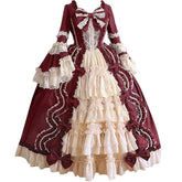 Damen Rokoko barock Kleid cosplay prinzessin kleid schleife spitze chiffon spleißen lolita tutu kleid