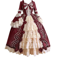 Damen Rokoko barock Kleid cosplay prinzessin kleid schleife spitze chiffon spleißen lolita tutu kleid