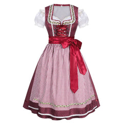 Damen blau rot Oktoberfest Kleid Cosplay Kostüm Outfits Halloween Faschingskostüm Münchner Bierfest