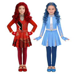 Kinder Mädchen Descendants rotes Cosplay-Kostüm für Halloween und Karnevalspartys