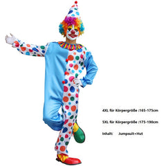 Erwachsene Clown Cosplay Kostüm Outfits Halloween Karneval Anzug