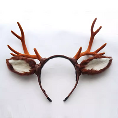 Reh Haarreif mit Ohren & Geweih Tier Hörner Zubehör Cosplay Requisite als Geschenk