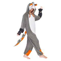 Baby/Kinder/Erwachsene Unisex Opossum kostüm Tier kostüm grau Schlafanzug einteiliger Pyjama