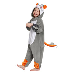 Baby/Kinder/Erwachsene Unisex Opossum kostüm Tier kostüm grau Schlafanzug einteiliger Pyjama