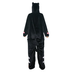 Erwachsene Damen schwarze katze Tierkostüm Schlafanzug einteiliger Pyjama