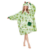 Erwachsene Unisex Avocado tragbar Decke mit Kapuze Homewear