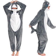 Erwachsene Unisex Hai Tierkostüm Schlafanzug einteiliger Pyjama