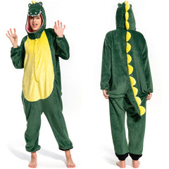 Erwachsene Unisex Krokodil Tierkostüm grün Schlafanzug einteiliger Pyjama