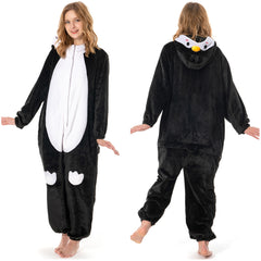Erwachsene Unisex Pinguin Tierkostüm Schlafanzug einteiliger Pyjama