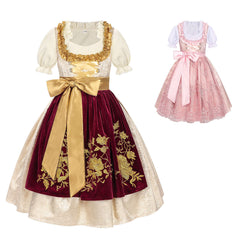 Hochwertiges Mädchen Dirndl 3-tlg. mit Stickerei - Edles Trachtenkleid für Oktoberfest & Fasching