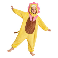 Kinder Löwe Tierkostüm Schlafanzug einteiliger Pyjama Bademäntel für Weihnachten Pajama Party