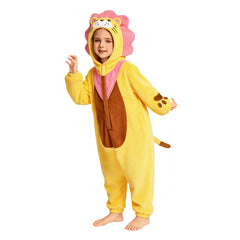 Kinder Löwe Tierkostüm Schlafanzug einteiliger Pyjama Bademäntel für Weihnachten Pajama Party