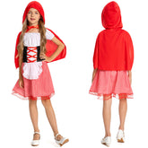 Kinder Mädchen Märchen Halloween Rotkäppchen Kleid Cosplay Kostüm Outfits Halloween Karneval Anzug