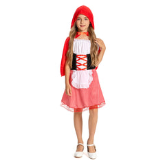 Kinder Mädchen Märchen Halloween Rotkäppchen Kleid Cosplay Kostüm Outfits Halloween Karneval Anzug