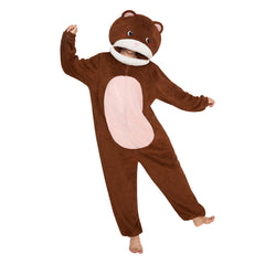 Lustiger Bär Onesie für Erwachsene – Flauschiger Fleece Tier-Jumpsuit & Schlafanzug braun