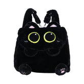 Niedliche Plüsch-schwarze Katze Form Rucksack schwarz – Süße KATZE Crossbody-Tasche & Schultertasche