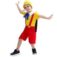 Kinder Kindertag Pinocchio-Kostüm mit langnasiger Puppe Abenteuer Halloween-Kostüm