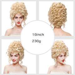 Hohe Mütze höfische adlige Damen Perücke lange lockige Haare Kopfbedeckung