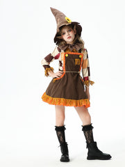 Kinder Mädchen Jäger Kostüm Halloween Kinderkostüme Kürbis Kostüm Vogelscheuche Bauernhof Rustikal Kleid