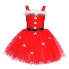 Mädchen Kinder led Tülle Kleid mit Haarschmuck Weihnachtskleid Partykleid Geburtstag Festkleid Ärmellos Weihnachten Kleid