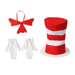 Halloween Dr. Seuss Hut: Rot-Weiß Gestreifter Hoher Hut für Cosplay, Party & Bühne