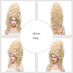 Hohe Mütze höfische adlige Damen Perücke lange lockige Haare Kopfbedeckung