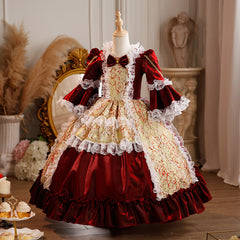 Kinder Mädchen Lolita Prinzessin Kleid Mädchen Kleid Geburtstag Kleid Palace Performance Kleid Weihnachten