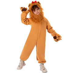 Kinder Halloween Cowardly Lion Rollenspiel Onesie Bühne Cos Tier Kostüm Performance Kostüm