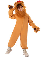 Kinder Halloween Cowardly Lion Rollenspiel Onesie Bühne Cos Tier Kostüm Performance Kostüm