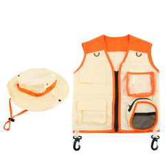 Kinder Safari Kostüm Jacke Hut Karneval-Klamotten Dschungel-Kostüm Wildhüter Kostüm