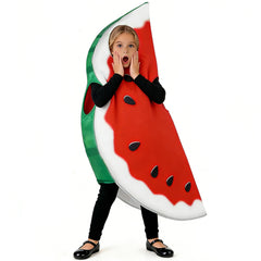 Kinder Lustige Wassermelonen-Cosplay-Kostüme Sommerliche Obst-Mottoparty-Outfits Kostüme für den Kindertag und Halloween