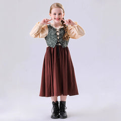 Kinder Mädchen Kleid Märchen Landhausstil cosplay Kostüm Outfits Halloween Karneval Anzug