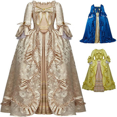 Damen Rokoko barock kleid cosplay prinzessin kleid schleife spitze chiffon spleißen lolita kleid