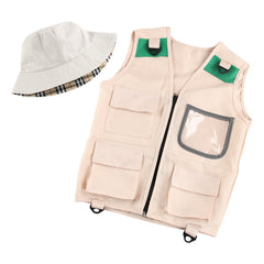 Kinder Safari Kostüm Jacke Hut Karneval-Klamotten Dschungel-Kostüm Wildhüter Kostüm