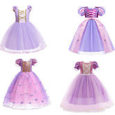 Kinder Mädchen Halloween Rapunzel Cosplay Kostüm für Kinder Tütukleid