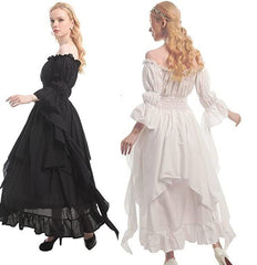 Damen Mittelalterliche Halloween cos Revival Kleider Riemchen Korsett Hof Stil Kleider