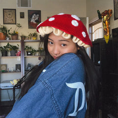 Erwachsene Hut Halloween Party Kopfschmuck Warm Pilzmütze Häkelmütze