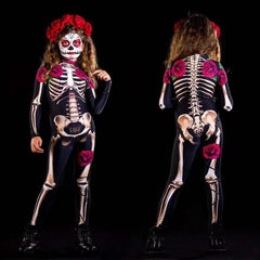 Día de los Muertos Tag der Toten Kostüm Kinder für Halloween Karneval Mottoparty Festliche Kostüme