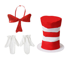 Halloween Dr. Seuss Hut: Rot-Weiß Gestreifter Hoher Hut für Cosplay, Party & Bühne