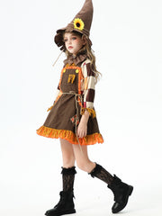 Kinder Mädchen Jäger Kostüm Halloween Kinderkostüme Kürbis Kostüm Vogelscheuche Bauernhof Rustikal Kleid
