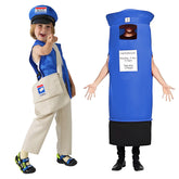 Kinder Blau Postboten Kostüm Briefkasten Kinderfest Halloween Kostüm