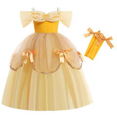 Kinder Mädchen Prinzessin gelb Kleid für Karneval Kostüm Geburtstagsgeschenk