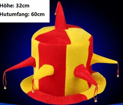 Clown Verkleidung Zubehör Hut Brille Nase bunt Perücke Maske Zubehör cosplay Kostüm Outfits Halloween Karneval Anzug