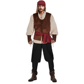 Herren Cosplay Kostüm Outfits Halloween Karneval Anzug Pirat seeräuber