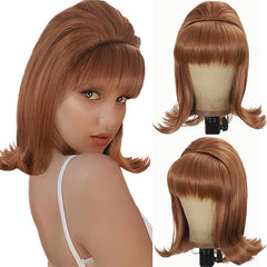 Damen Perücke 50er 60er 70er Retro Stil,Synthetikhaar,für Kostümparty Halloween Karneval