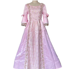 Damen Hofkleider Spitze Patchwork Kleid Vintage Mittelalterliche Mehrfarbige Kleid