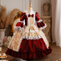 Kinder Mädchen Lolita Prinzessin Kleid Mädchen Kleid Geburtstag Kleid Palace Performance Kleid Weihnachten